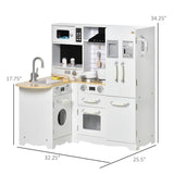 Educational Large White Silver MDF Kids Play Kitchen Set - Reposea - Omega Lifestyles