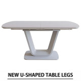 Expandable MDF Dining Table Set With Six PU Chairs - Omega Lifestyles