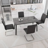 Expandable Modern Grey MDF Dining Table Set With Chairs - Omega Lifestyles