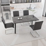 Expandable Modern Grey MDF Dining Table Set With Chairs - Omega Lifestyles