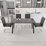 Expandable Modern Grey MDF Dining Table Set With Chairs - Omega Lifestyles