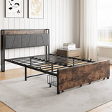 Full Size Bed Frame With Storage Headboard And Charging - Reposea - Omega Lifestyles