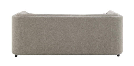 Gray Chenille Sofa With Pillows And Wooden Frame - Omega Lifestyles