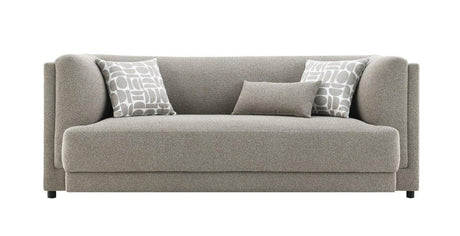 Gray Chenille Sofa With Pillows And Wooden Frame - Omega Lifestyles