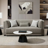 Gray Chenille Sofa With Pillows And Wooden Frame - Omega Lifestyles