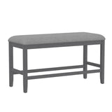 Gray Solid Wood Foam Filled Gathering Height Bench - Reposea - Omega Lifestyles