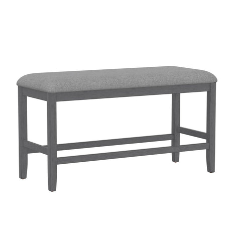 Gray Solid Wood Foam Filled Gathering Height Bench - Reposea - Omega Lifestyles