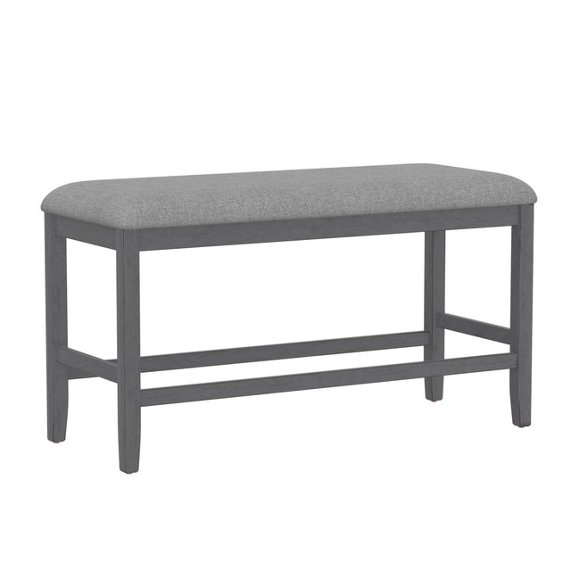 Gray Solid Wood Foam Filled Gathering Height Bench - Reposea - Omega Lifestyles