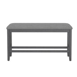 Gray Solid Wood Foam Filled Gathering Height Bench - Reposea - Omega Lifestyles