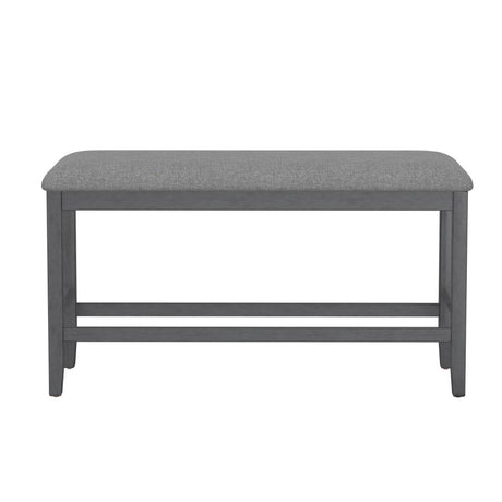 Gray Solid Wood Foam Filled Gathering Height Bench - Reposea - Omega Lifestyles