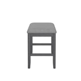 Gray Solid Wood Foam Filled Gathering Height Bench - Reposea - Omega Lifestyles