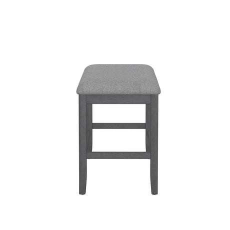 Gray Solid Wood Foam Filled Gathering Height Bench - Reposea - Omega Lifestyles
