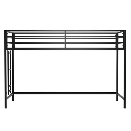 Junior Twin Metal Loft Bunk Bed With Ladder And Guardrails - Reposea - Omega Lifestyles