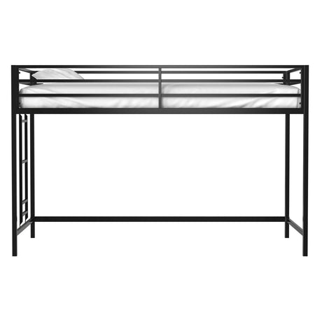 Junior Twin Metal Loft Bunk Bed With Ladder And Guardrails - Reposea - Omega Lifestyles