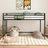 Junior Twin Metal Loft Bunk Bed With Ladder And Guardrails - Reposea - Omega Lifestyles