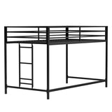 Junior Twin Metal Loft Bunk Bed With Ladder And Guardrails - Reposea - Omega Lifestyles