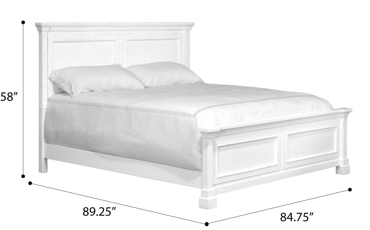 King Coastal White Engineered Wood Panel Bed Frame - Reposea - Omega Lifestyles