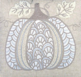 Lace Embroidered Pumpkin 20x20 Inch Throw Pillow - Reposea - Omega Lifestyles