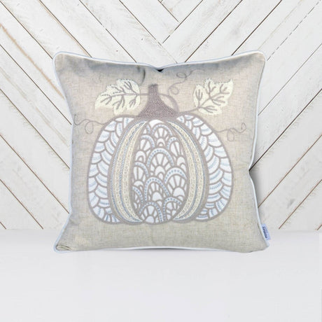 Lace Embroidered Pumpkin 20x20 Inch Throw Pillow - Reposea - Omega Lifestyles