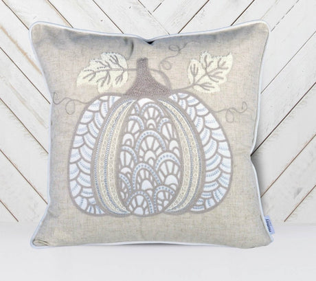 Lace Embroidered Pumpkin 20x20 Inch Throw Pillow - Reposea - Omega Lifestyles