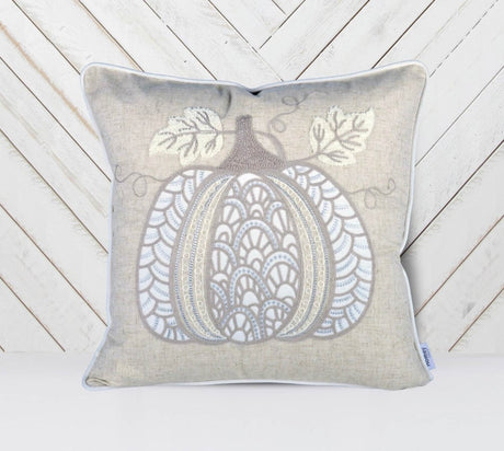 Lace Embroidered Pumpkin 20x20 Inch Throw Pillow - Reposea - Omega Lifestyles