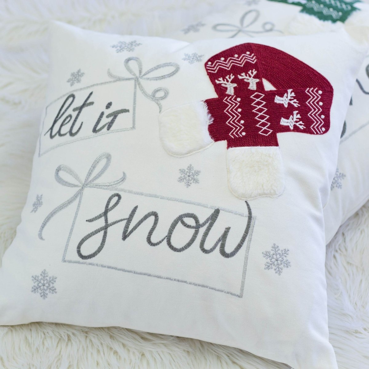Let It Snow 20x20 Inch Cotton Throw Pillow - Reposea - Omega Lifestyles