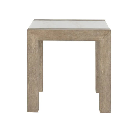 Modern Beige Marble Top Square End Table - Omega Lifestyles
