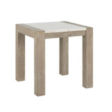 Modern Beige Marble Top Square End Table - Omega Lifestyles
