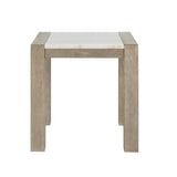 Modern Beige Marble Top Square End Table - Omega Lifestyles