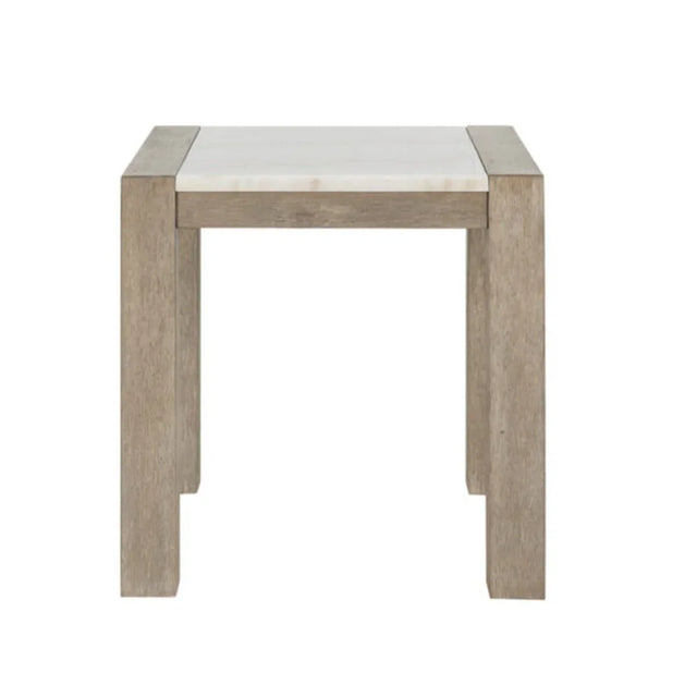Modern Beige Marble Top Square End Table - Omega Lifestyles