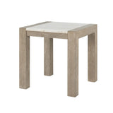 Modern Beige Marble Top Square End Table - Omega Lifestyles