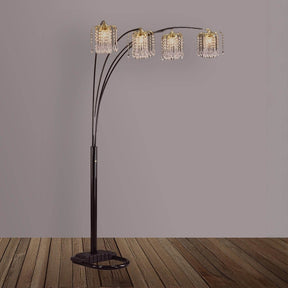 Modern Multi-Head Crystal Arc Floor Lamp - Omega Lifestyles
