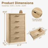 Modern Oak 5-Drawer Curved Profile Bedroom Dresser - Omega Lifestyles