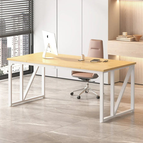 Natural MDF 70-Inch Large Legroom Office Computer Desk - Omega Lifestyles