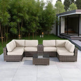 Outdoor Fully Assembled Wicker 4 - Person Seating Group - Reposea - Omega Lifestyles
