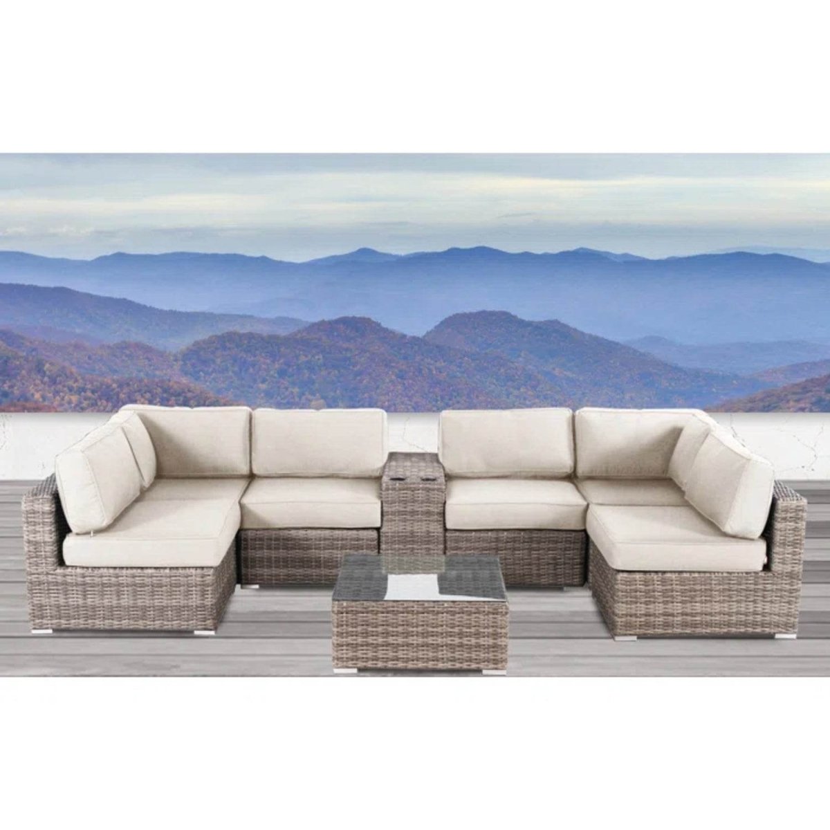 Outdoor Fully Assembled Wicker 4 - Person Seating Group - Reposea - Omega Lifestyles