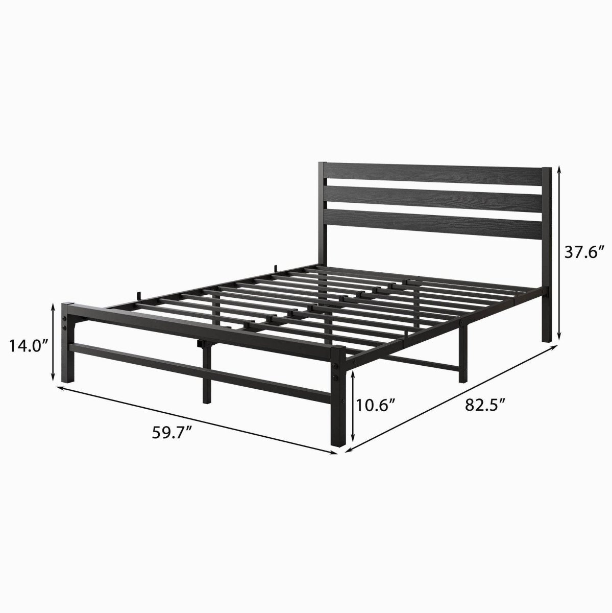 Queen Metal Platform Bed Frame With Storage - Reposea - Omega Lifestyles