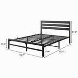 Queen Metal Platform Bed Frame With Storage - Reposea - Omega Lifestyles