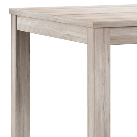 Set Of 2 Beige Wood End Tables Compact Square Design - Omega Lifestyles
