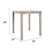 Set Of 2 Beige Wood End Tables Compact Square Design - Omega Lifestyles