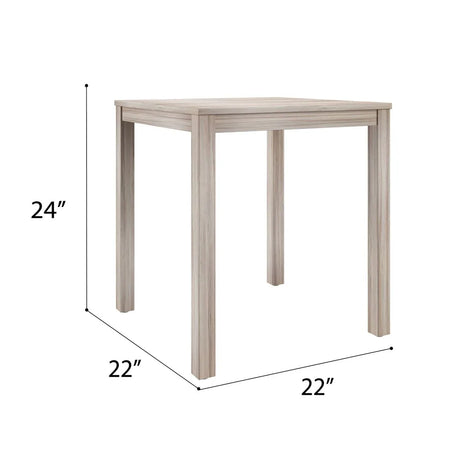 Set Of 2 Beige Wood End Tables Compact Square Design - Omega Lifestyles