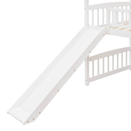 Solid Wood Twin Loft Bed With Slide And Playhouse Design - Sleep Galleria