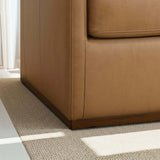 Tan Leather Swivel Lounge Chair With Plush Cushion - Omega Lifestyles