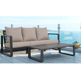 Three - Seat Aluminum Frame Sofa And Coffee Table Set - Reposea - Omega Lifestyles