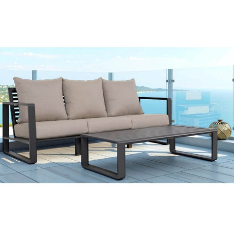 Three - Seat Aluminum Frame Sofa And Coffee Table Set - Reposea - Omega Lifestyles