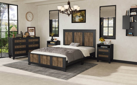 4-Piece Farmhouse Platform Bed Set With Storage - Omega Lifestyles