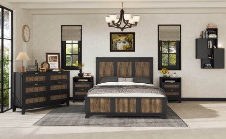 4-Piece Farmhouse Platform Bed Set With Storage - Omega Lifestyles