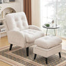 Adjustable Backrest Chenille Fabric Accent Chair With Ottoman - Omega Lifestyles