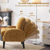 Adjustable Backrest Chenille Fabric Accent Chair With Ottoman - Omega Lifestyles