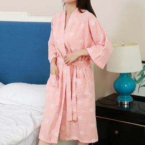 Breathable Cotton Half Sleeve Women’s Summer Robe - Omega Lifestyles